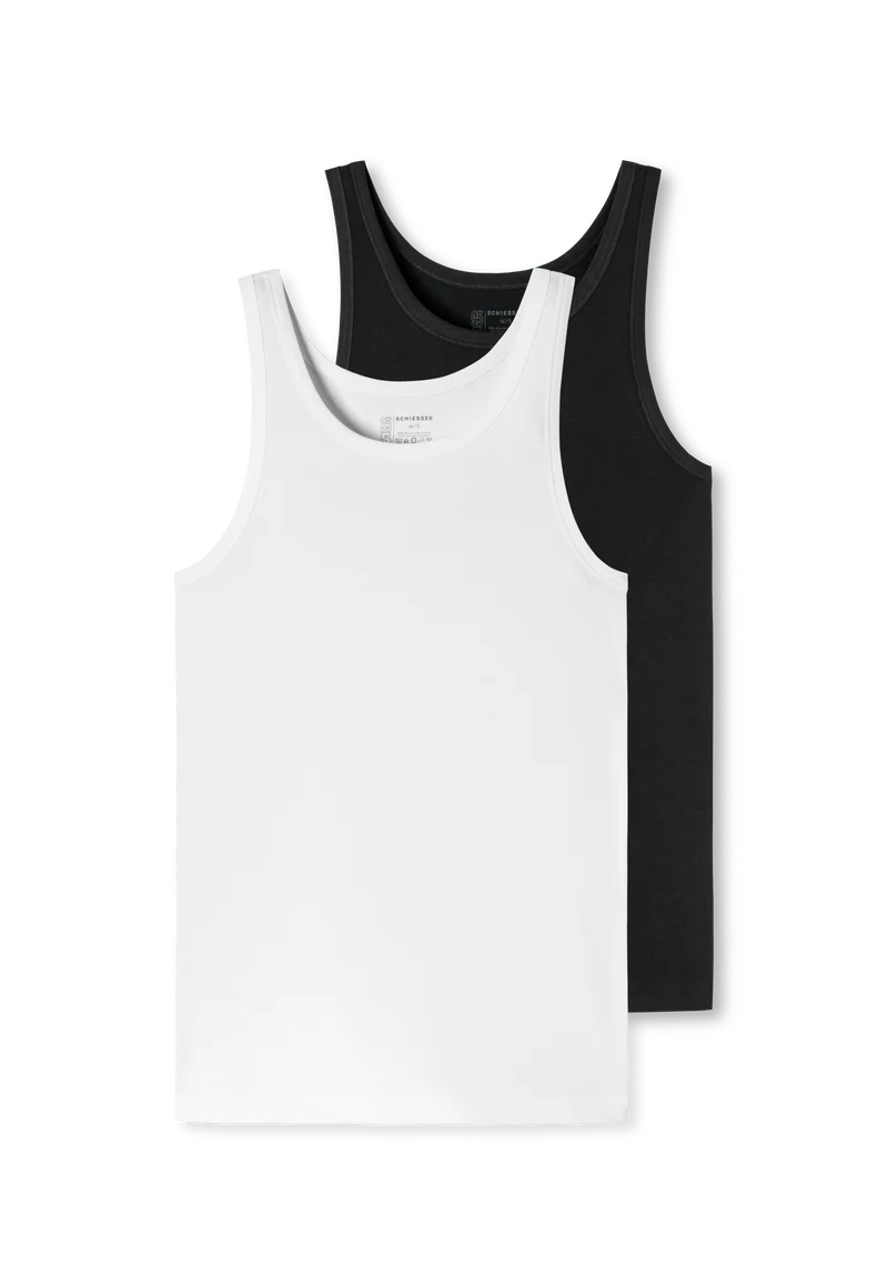 Tank Top 2er-Pack Schwarz/Weiss - 95/5