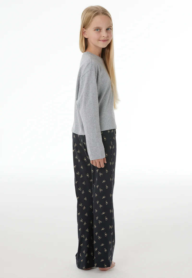 Schlafanzug Grau/Dunkelblau gemustert - Nightwear