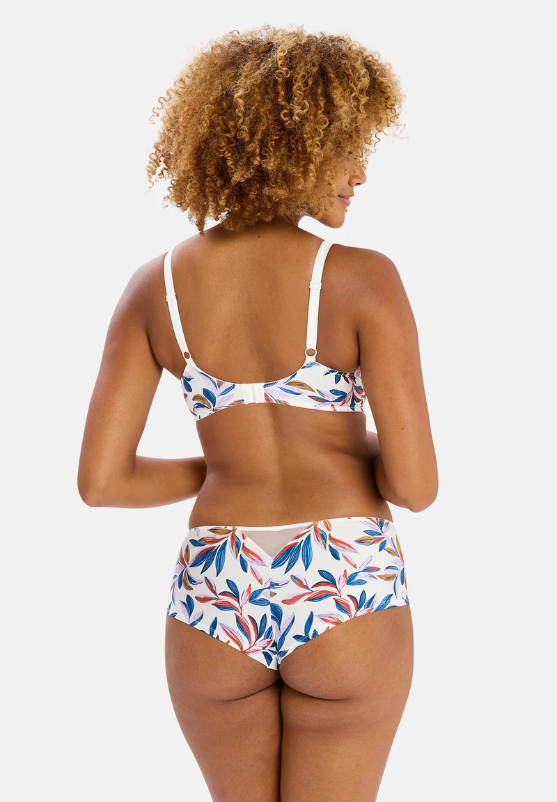 Shorty blanc avec Imprimé Végétal