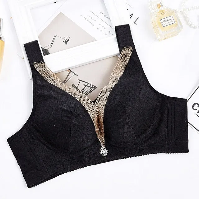 Plus Size Underwear Bra Summer Bra Push Up Women Gathered Thin Non-Steel Ring Sexy 120CDE Anti-Sagging Soutien Gorge Femme E94