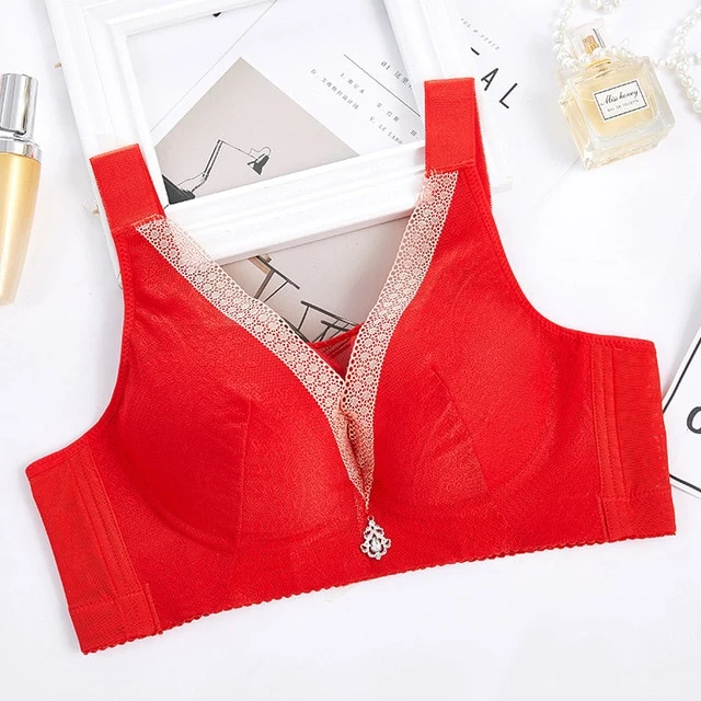 Plus Size Underwear Bra Summer Bra Push Up Women Gathered Thin Non-Steel Ring Sexy 120CDE Anti-Sagging Soutien Gorge Femme E94