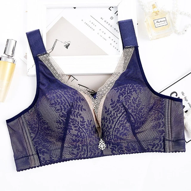 Plus Size Underwear Bra Summer Bra Push Up Women Gathered Thin Non-Steel Ring Sexy 120CDE Anti-Sagging Soutien Gorge Femme E94