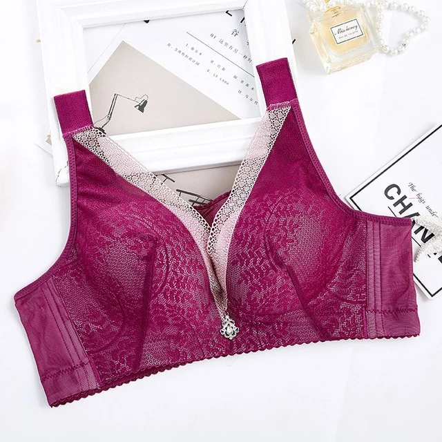 Plus Size Underwear Bra Summer Bra Push Up Women Gathered Thin Non-Steel Ring Sexy 120CDE Anti-Sagging Soutien Gorge Femme E94