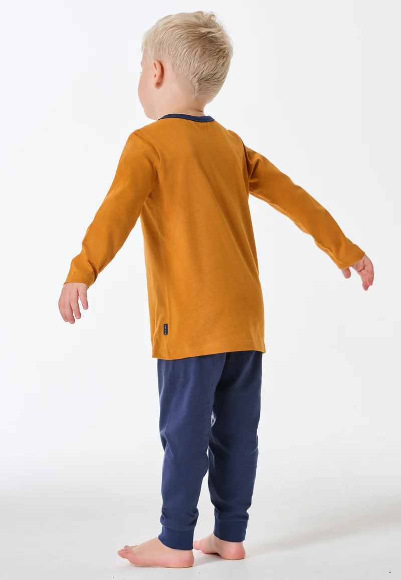 Schlafanzug mit Bündchen Orange/Blau - Kids Nightwear