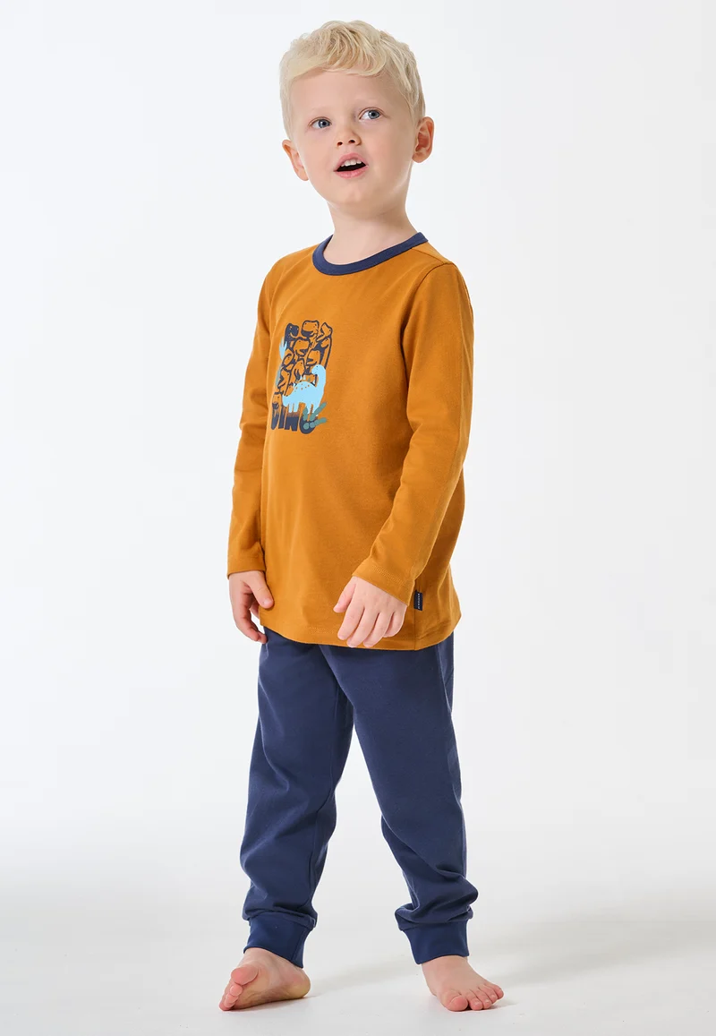Schlafanzug mit Bündchen Orange/Blau - Kids Nightwear