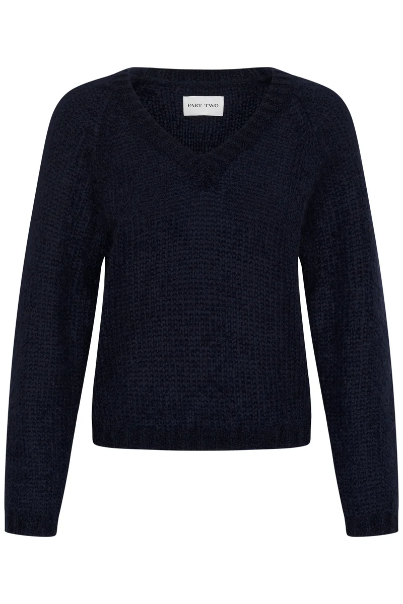 Pull ample col en V texturé Dualina
