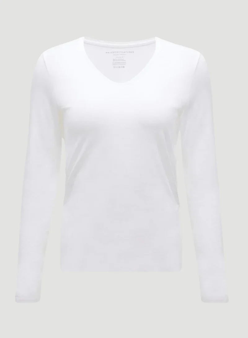 T-shirt col V et manches longues