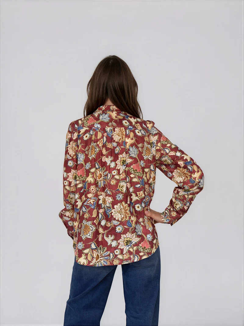 Blouse à foulard amovible Lotus