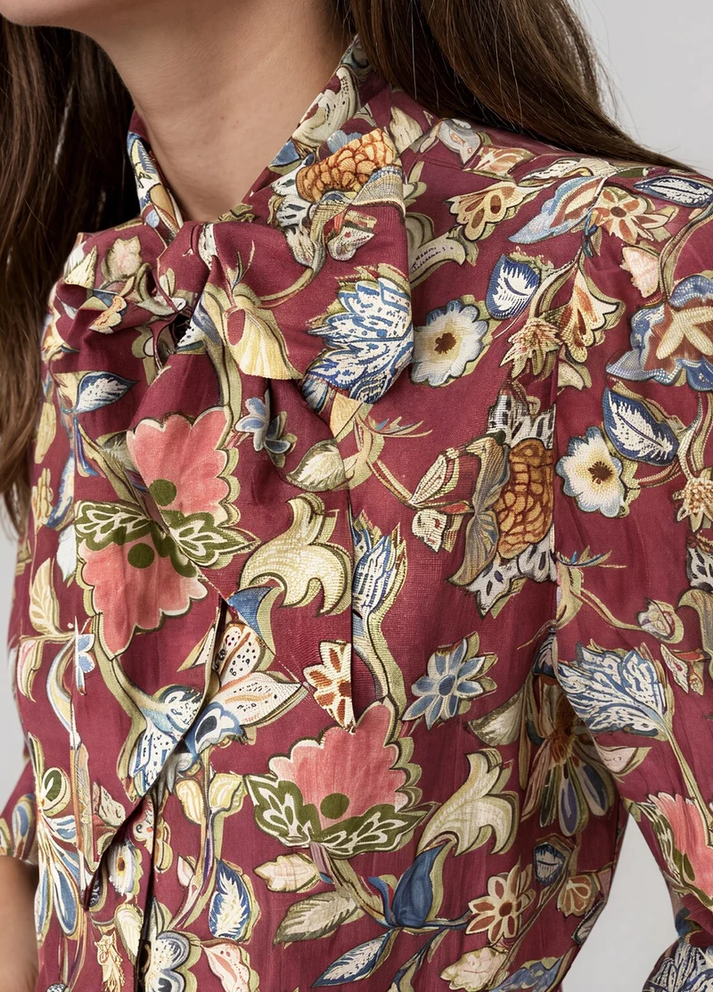 Blouse à foulard amovible Lotus