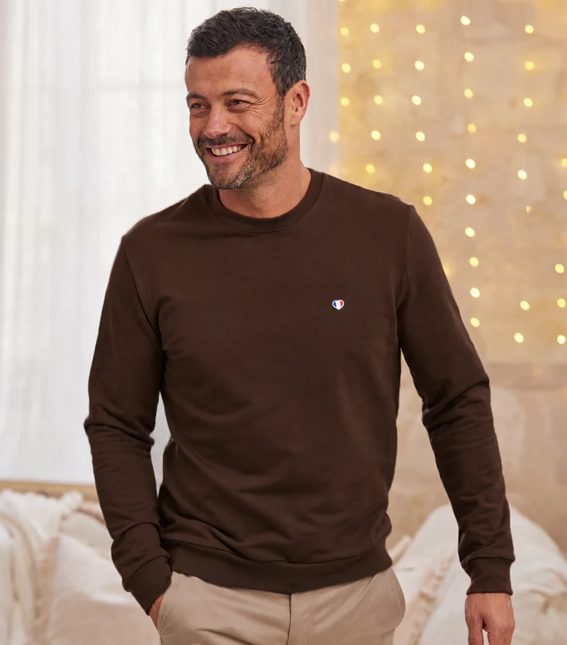 Sweat Homme Marron - Iconique