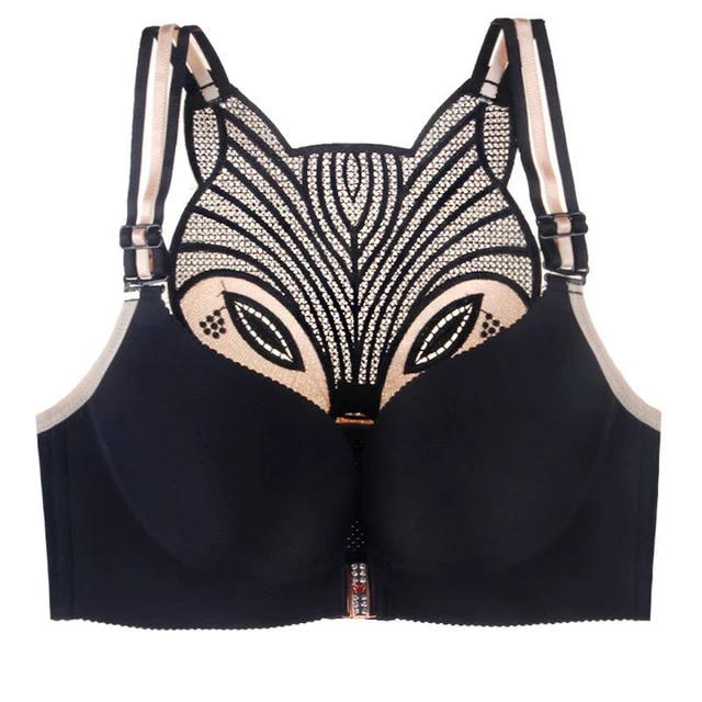 Plus Size Bra Sexy Bras for Women Beauty Back Female Underwear Sweat and Adjustable Soutien Gorge Femme Fox Gathered Bra E108