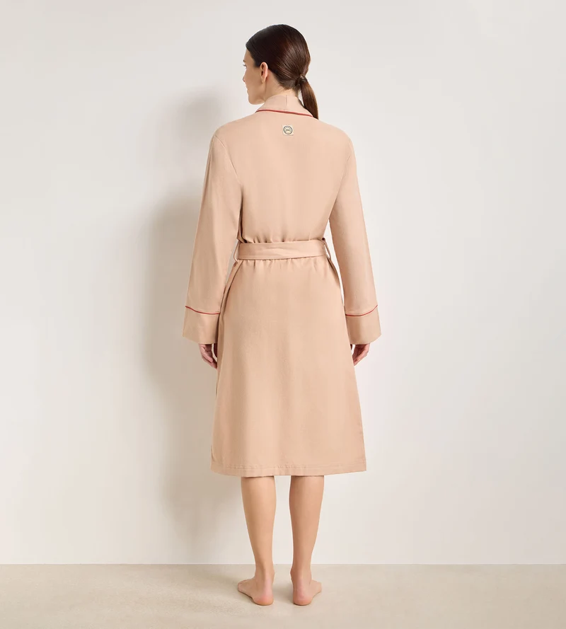 Peignoir flanelle soie beige DIM x Ines de la Fressange