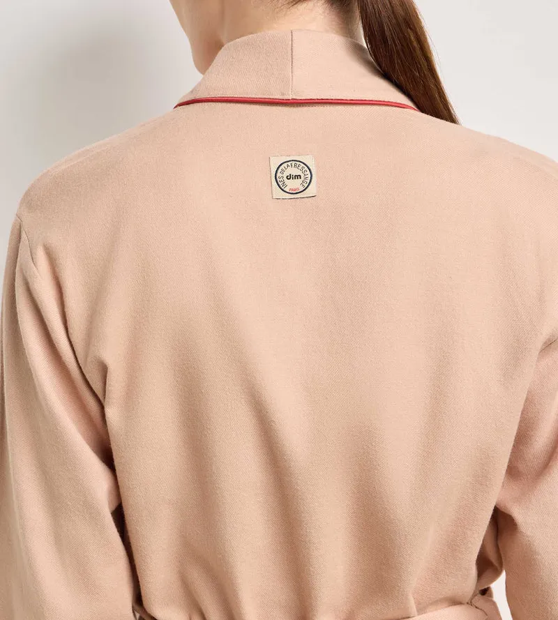 Peignoir flanelle soie beige DIM x Ines de la Fressange