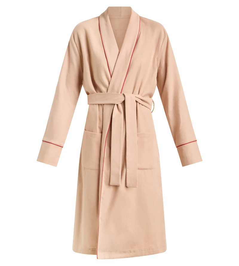 Peignoir flanelle soie beige DIM x Ines de la Fressange