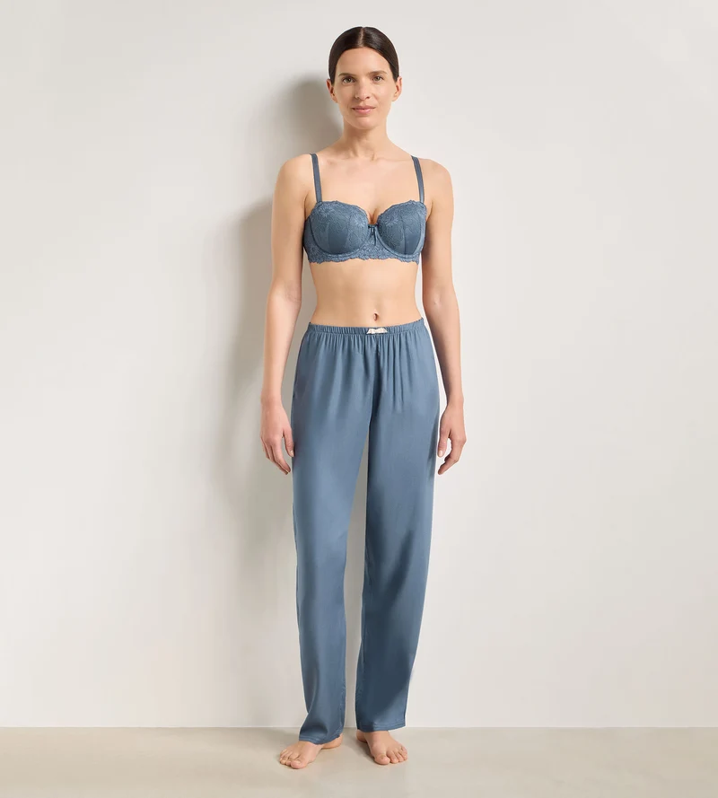 Pantalon de pyjama twill bleu poudré Slow Days Fresh Vibes
