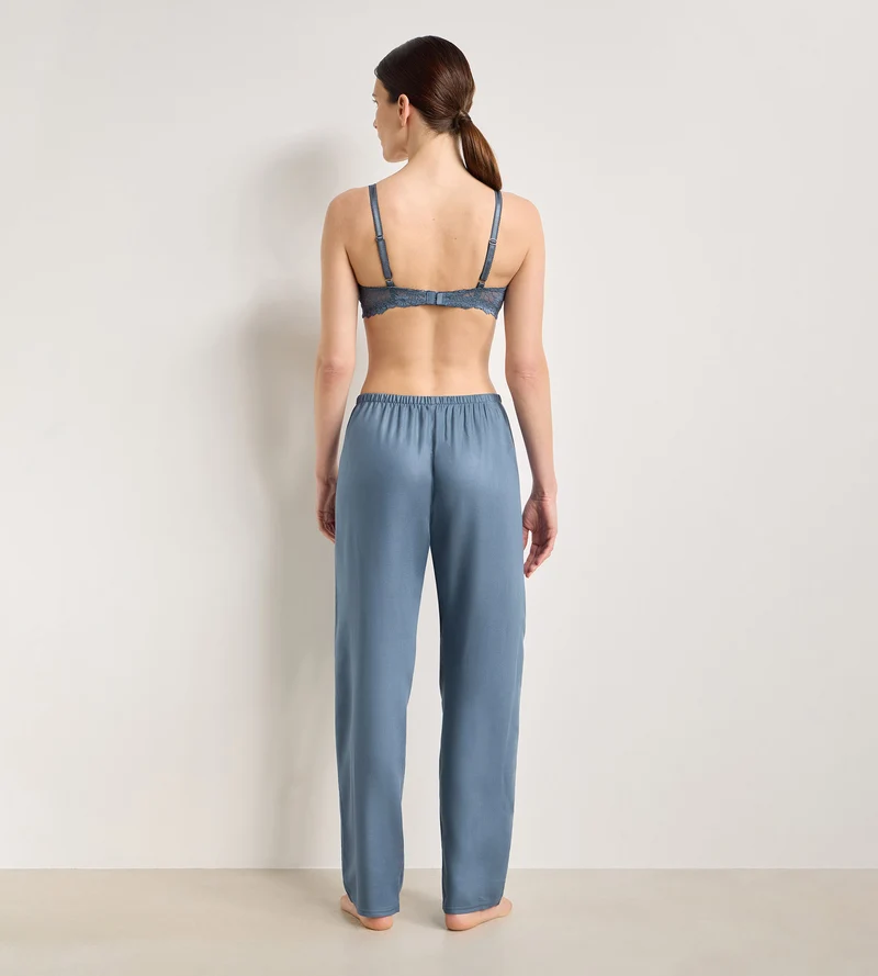 Pantalon de pyjama twill bleu poudré Slow Days Fresh Vibes