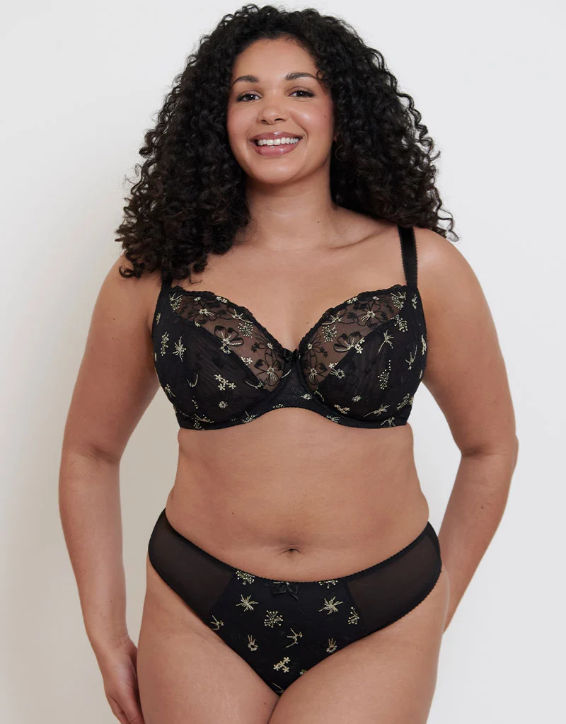 Flirtelle Rosie Balcony Bra Black/Gold
