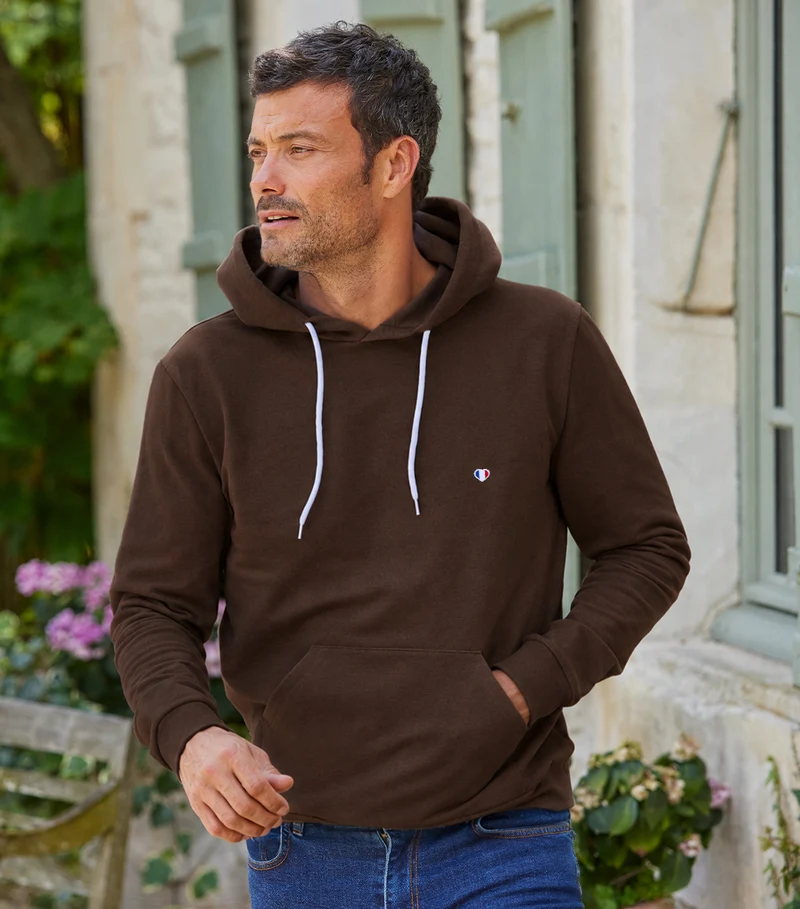 Sweat à capuche Homme Marron - Iconique