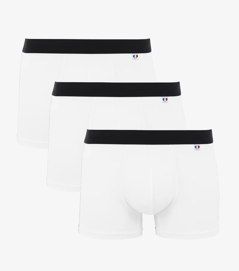 Boxer Homme Blanc x3 - Pack Intemporel