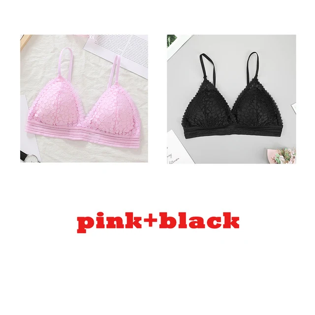 3PCS bra sexy Plus size women's lace bra push up underwear seamless bralette crop top Pitted invisible Female lingerie bh bras