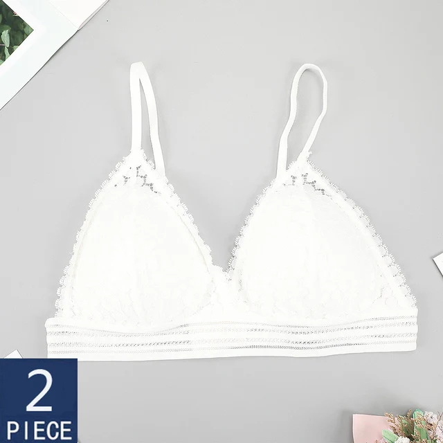 3PCS bra sexy Plus size women's lace bra push up underwear seamless bralette crop top Pitted invisible Female lingerie bh bras