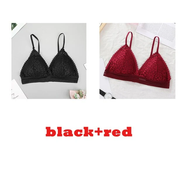 3PCS bra sexy Plus size women's lace bra push up underwear seamless bralette crop top Pitted invisible Female lingerie bh bras