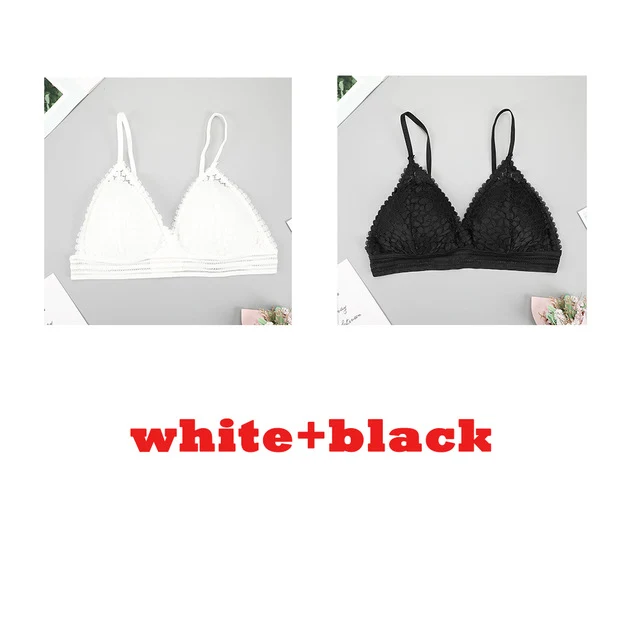 3PCS bra sexy Plus size women's lace bra push up underwear seamless bralette crop top Pitted invisible Female lingerie bh bras