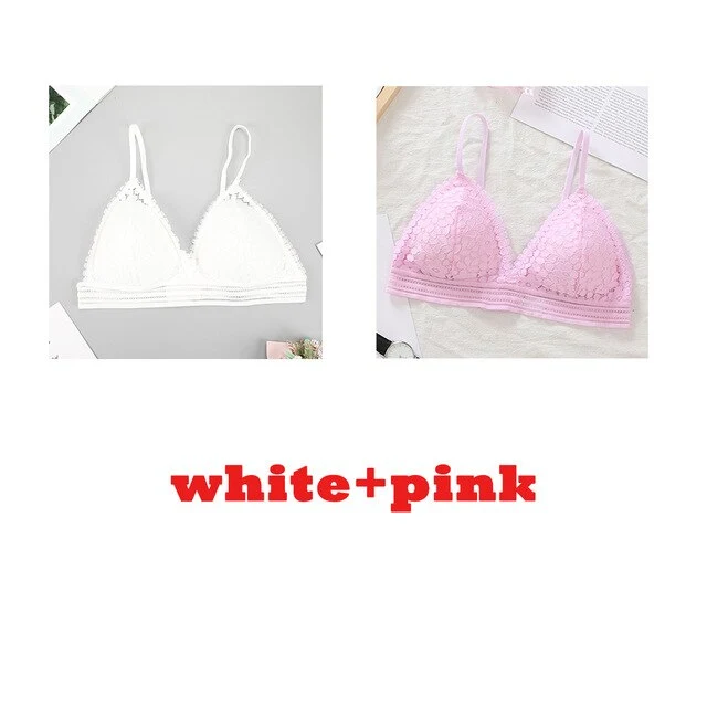 3PCS bra sexy Plus size women's lace bra push up underwear seamless bralette crop top Pitted invisible Female lingerie bh bras