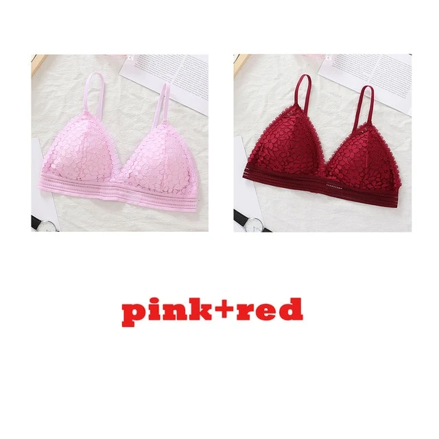 3PCS bra sexy Plus size women's lace bra push up underwear seamless bralette crop top Pitted invisible Female lingerie bh bras