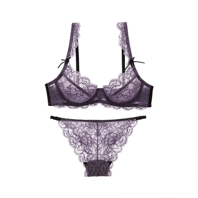 UUG 2020 Women's Underwear Hot Sexy Underwear Set Bra Lingerie Feminina Brassiere Lace Ladies Bra and Panty Set Plus Size