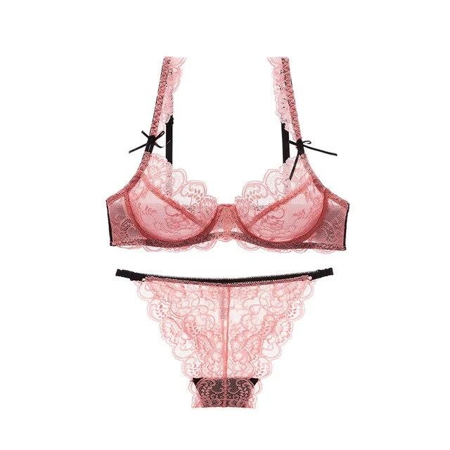 UUG 2020 Women's Underwear Hot Sexy Underwear Set Bra Lingerie Feminina Brassiere Lace Ladies Bra and Panty Set Plus Size