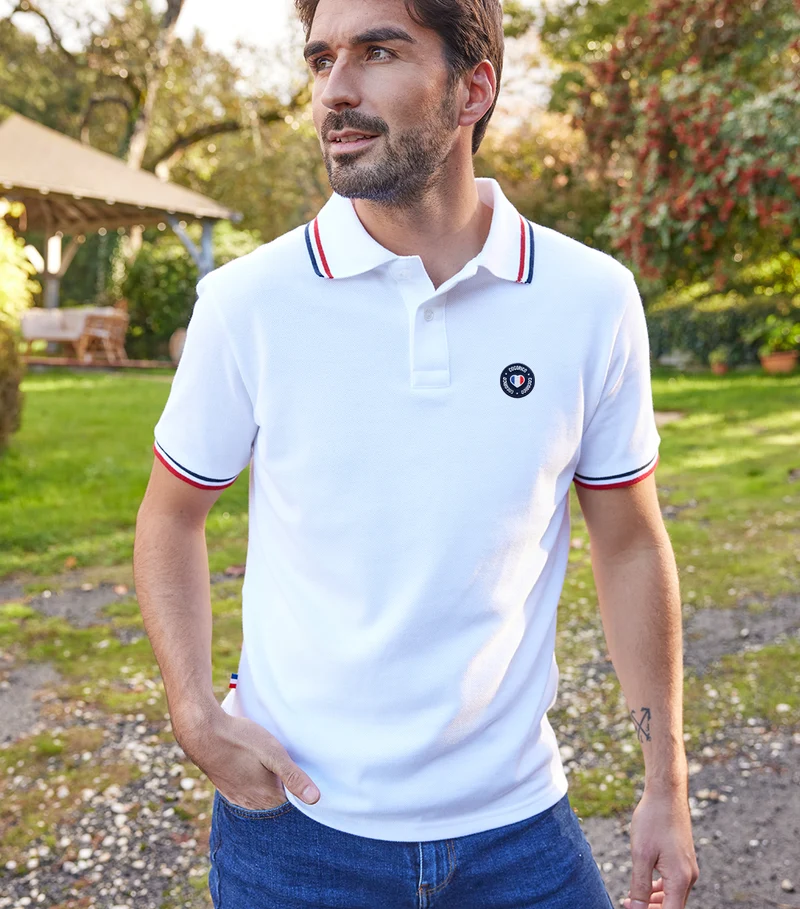 Polo Homme Supporter Blanc - Blason