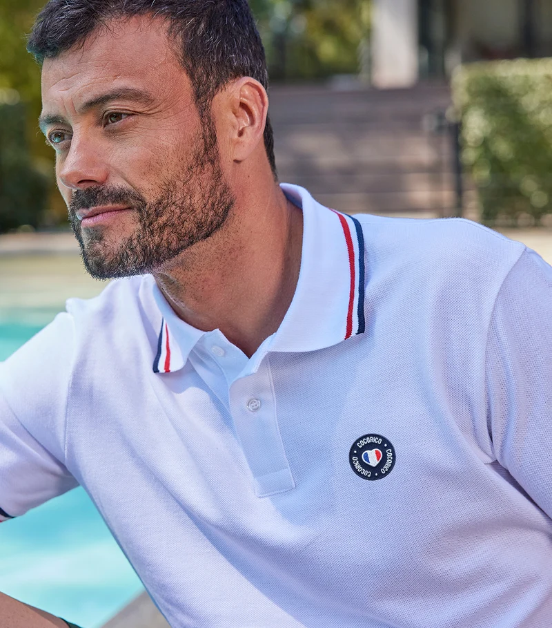 Polo Homme Supporter Blanc - Blason