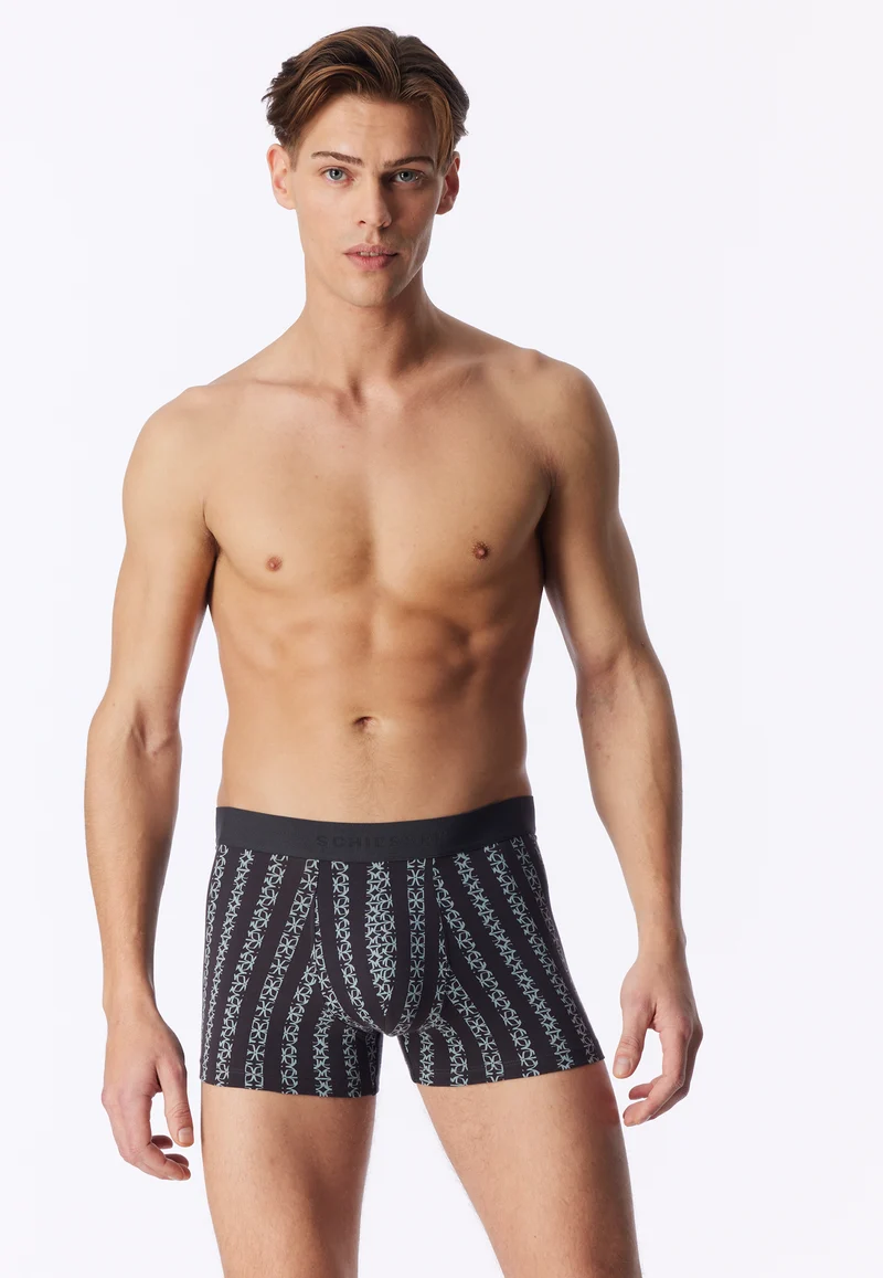 Enge Boxershorts Schwarz/Blau gemustert - 95/5