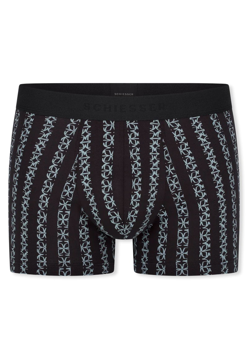 Enge Boxershorts Schwarz/Blau gemustert - 95/5