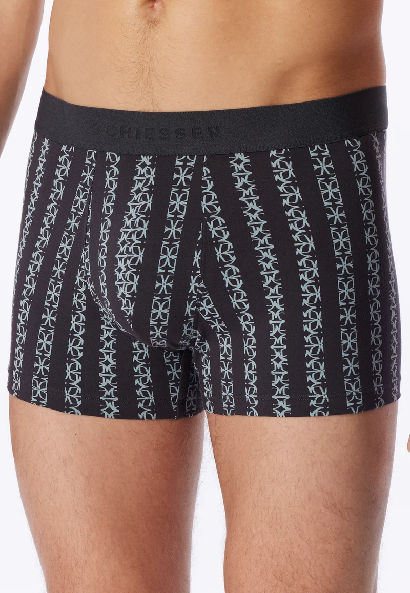 Enge Boxershorts Schwarz/Blau gemustert - 95/5