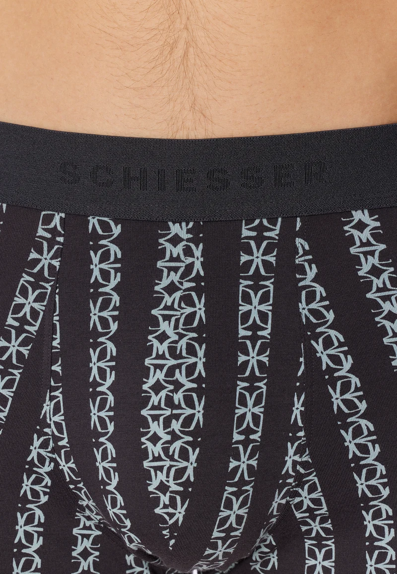 Enge Boxershorts Schwarz/Blau gemustert - 95/5