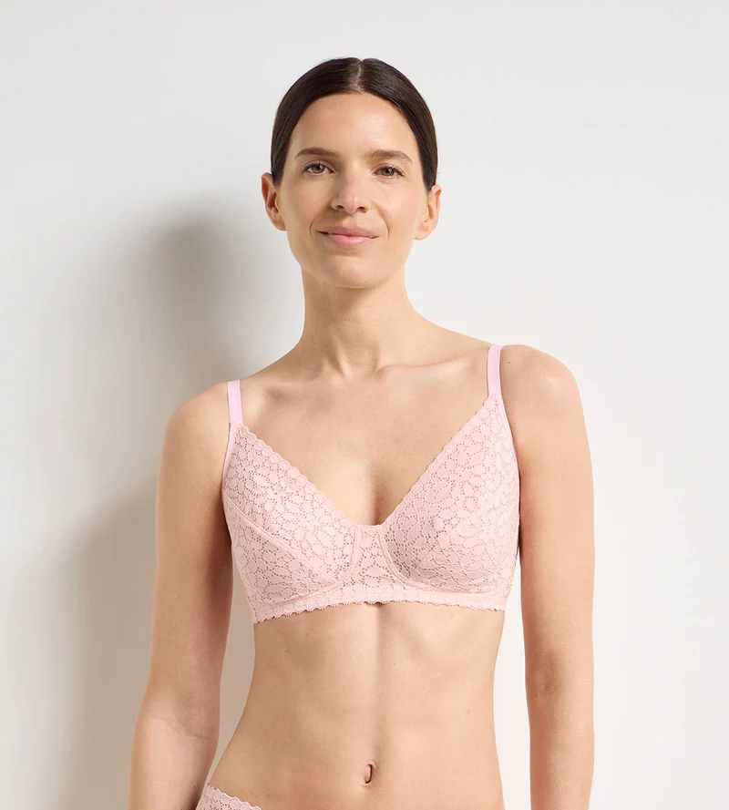 Soutien-gorge sans armatures rose pétale Daily Dentelle