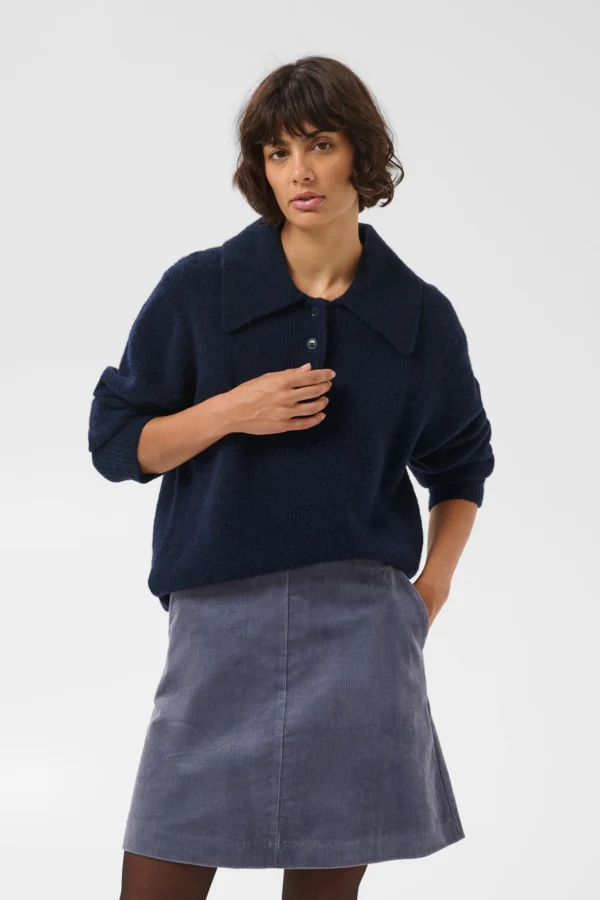 Pull polo boutonné à col structuré Carilina