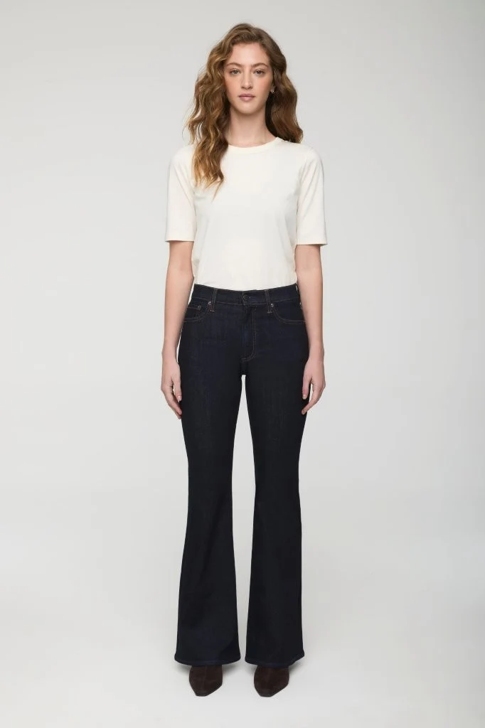 Jeans ultra évasés à taille mi-haute Kinsley