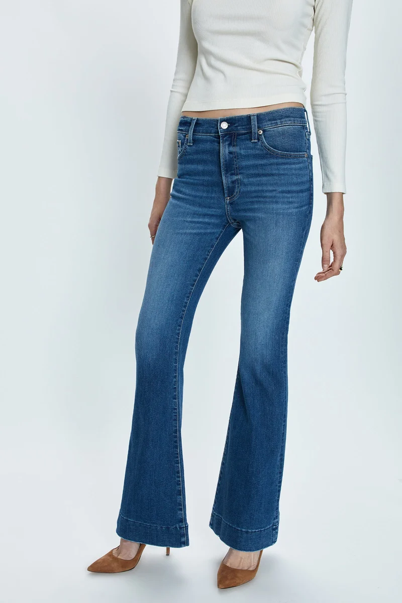 Jeans ultra évasés à taille mi-haute Kinsley