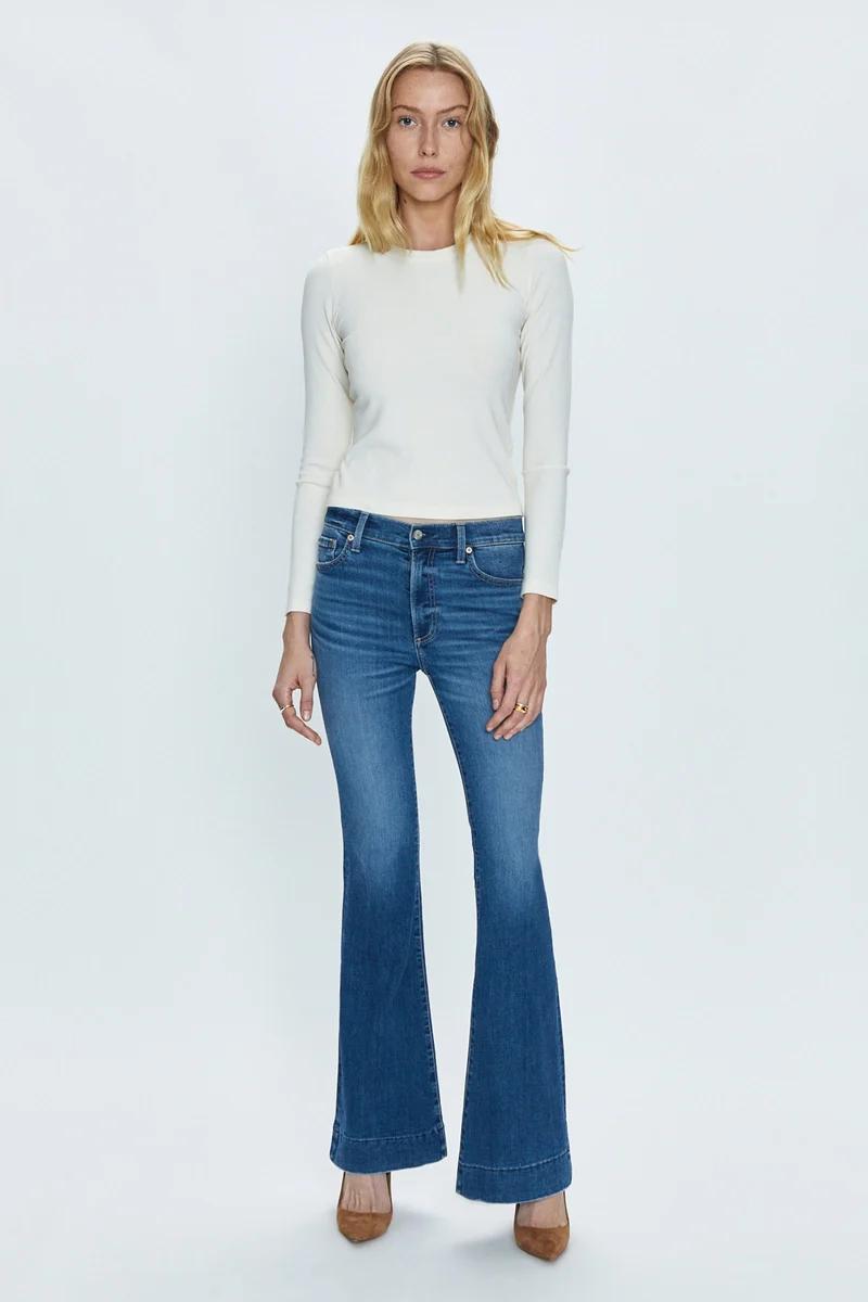 Jeans ultra évasés à taille mi-haute Kinsley