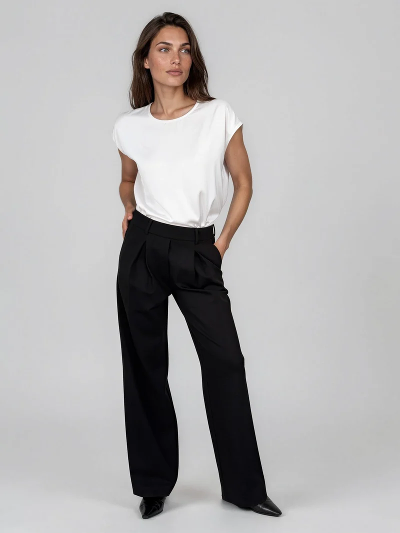 Pantalon ample à plis structurés Lucie