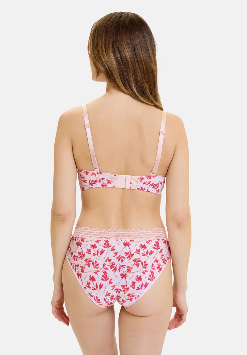 Slip Agathe Fantaisie Fleurs Corail