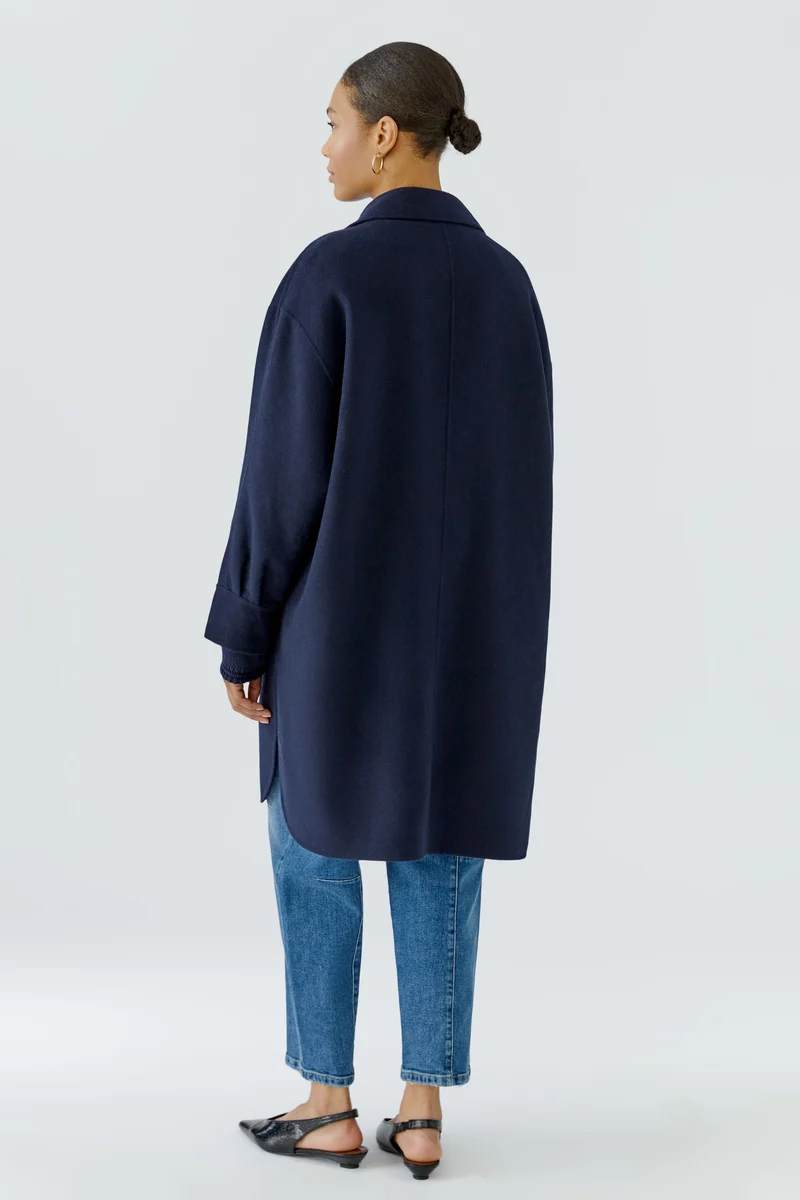 Manteau surdimensionné en drap de laine