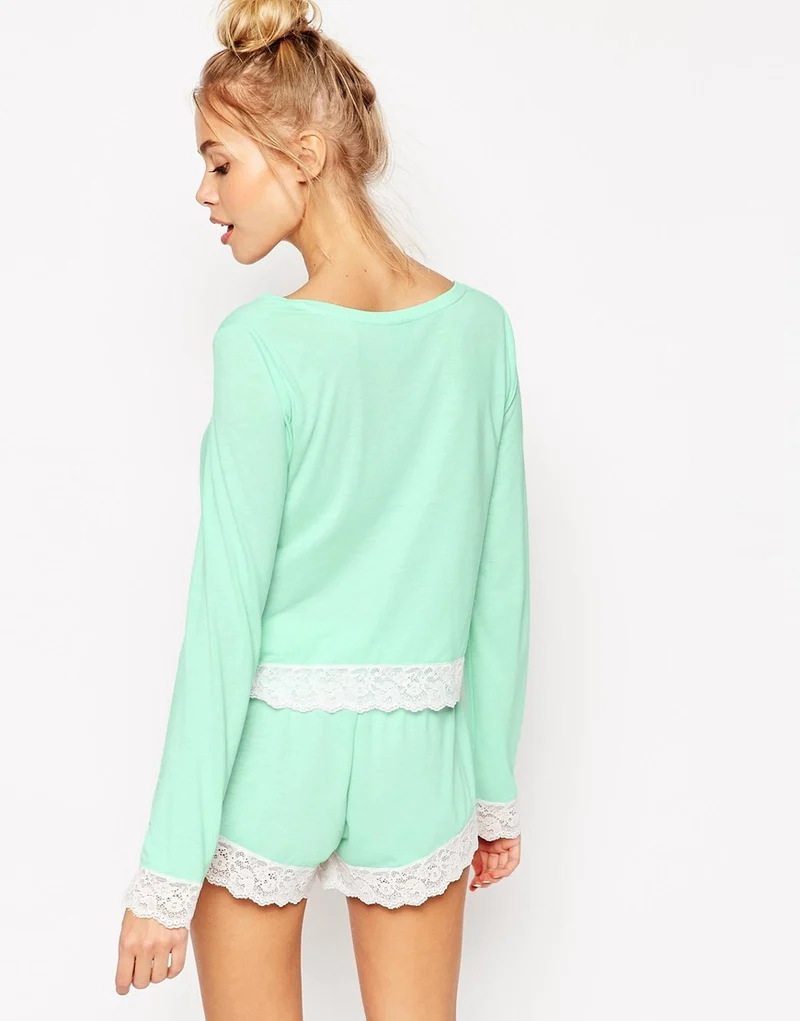 Lace Trim Long Sleeve Tee