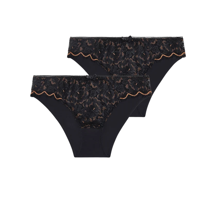Lot de deux slips noir Luccia