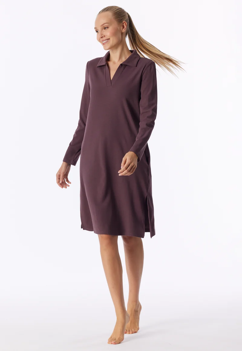 Nachthemd langarm Bordeaux - Selected Premium Warming