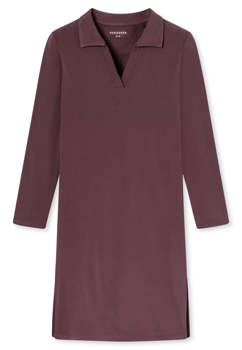 Nachthemd langarm Bordeaux - Selected Premium Warming