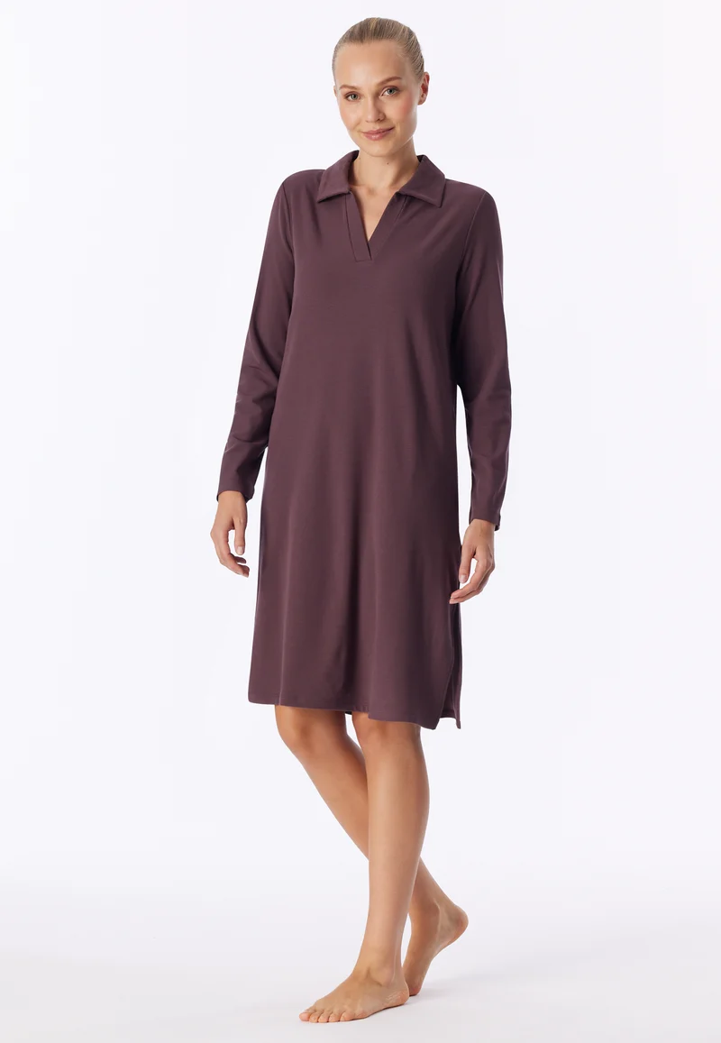 Nachthemd langarm Bordeaux - Selected Premium Warming